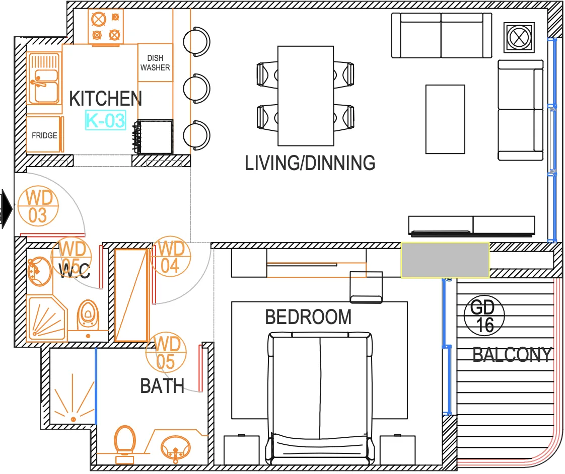 Urban Life — планировка 1 BR Type C
