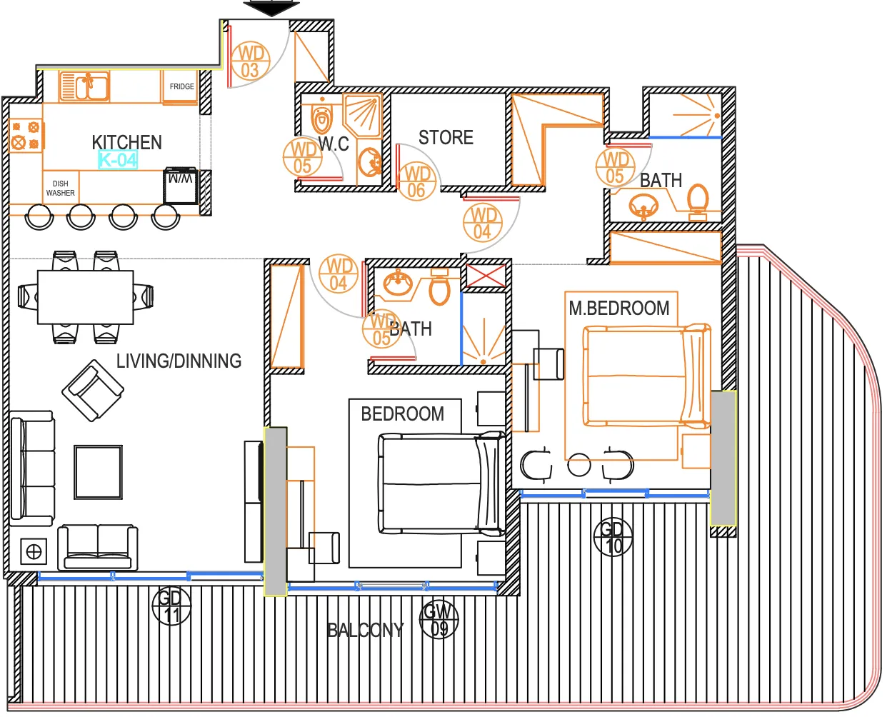 Urban Life — планировка 2 BR Type D
