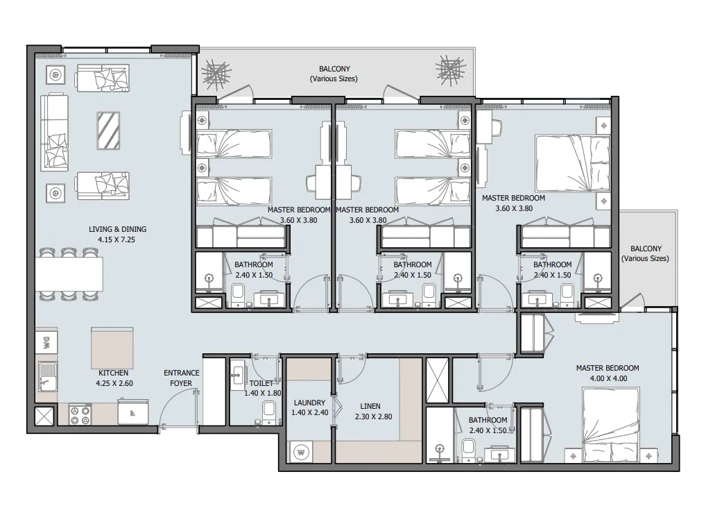 Verdana VI — планировка 4 BR Type A