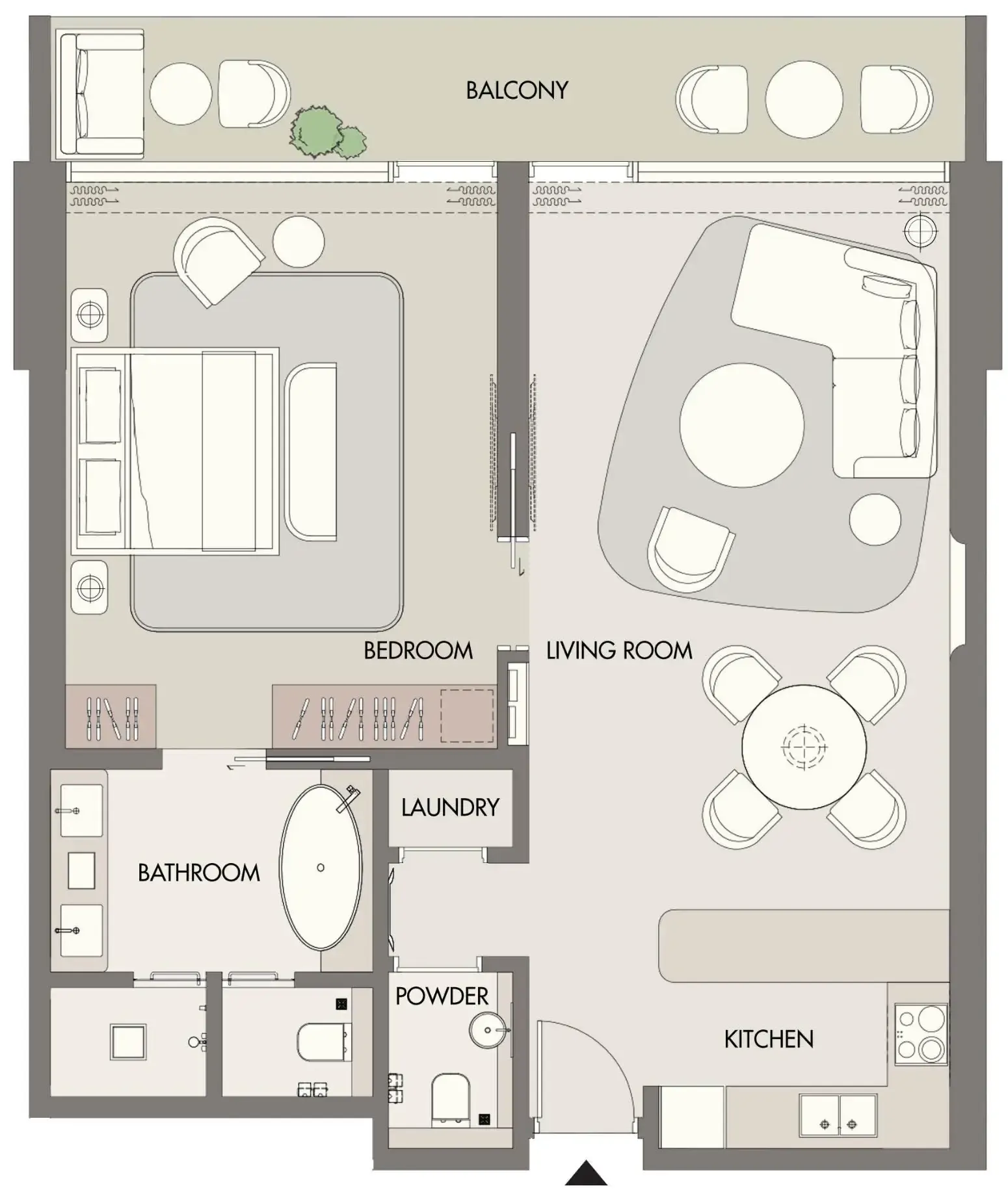 W Hotels and Residences Al Marjan — планировка 1 BR Type B