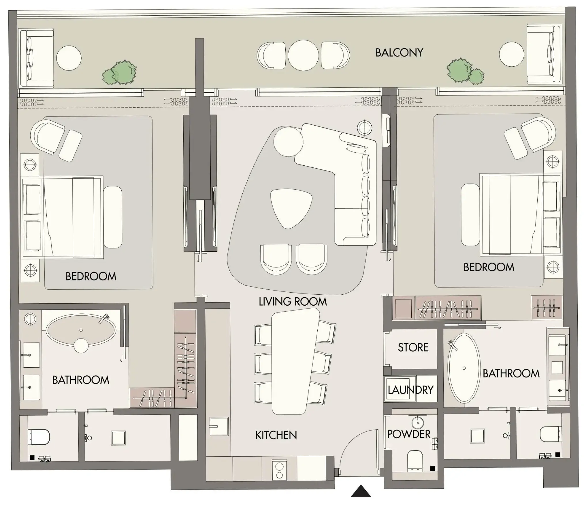 W Hotels and Residences Al Marjan — планировка 2 BR Type A