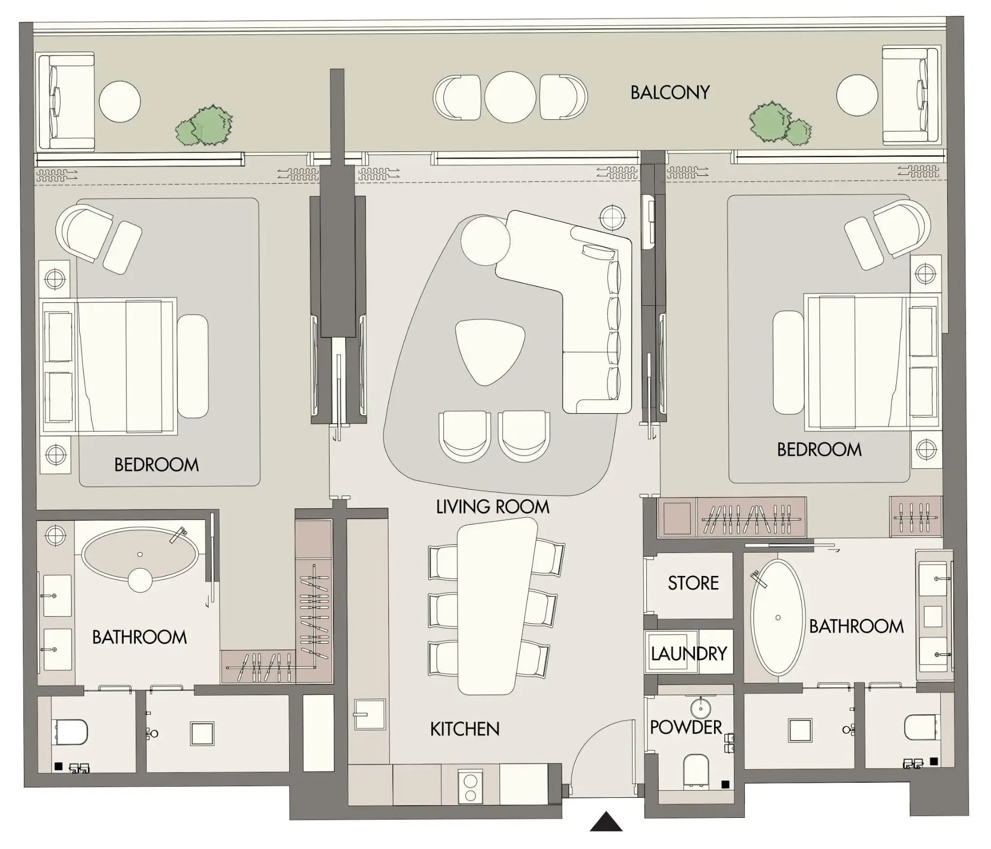 W Hotels and Residences Al Marjan — планировка 2 BR Type B