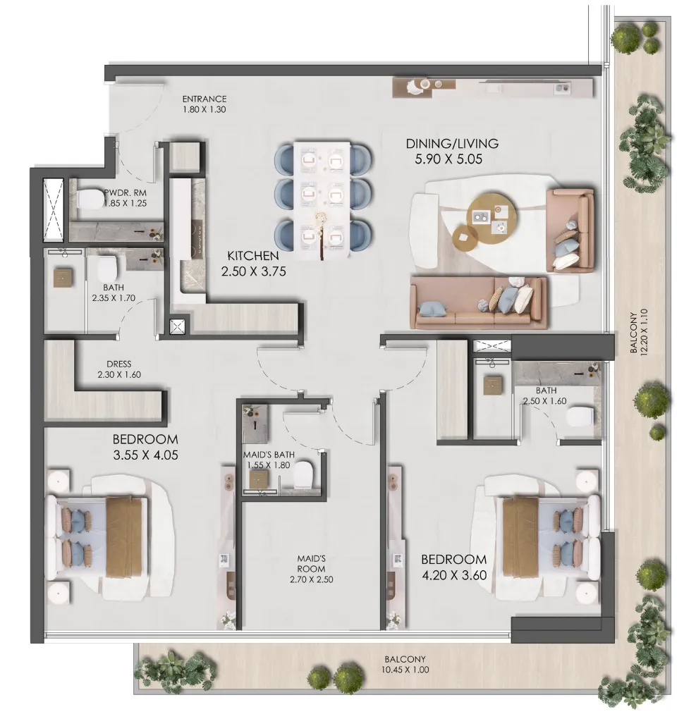 Legado by Prescott — планировка 2 BR Type C