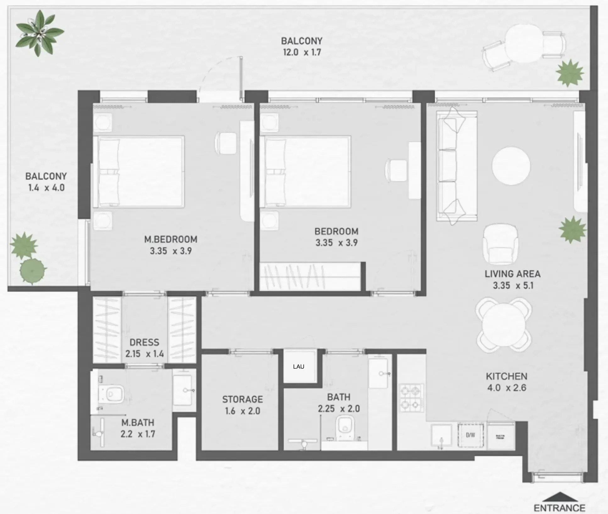 Ayami Residence — планировка 2 BR Type N