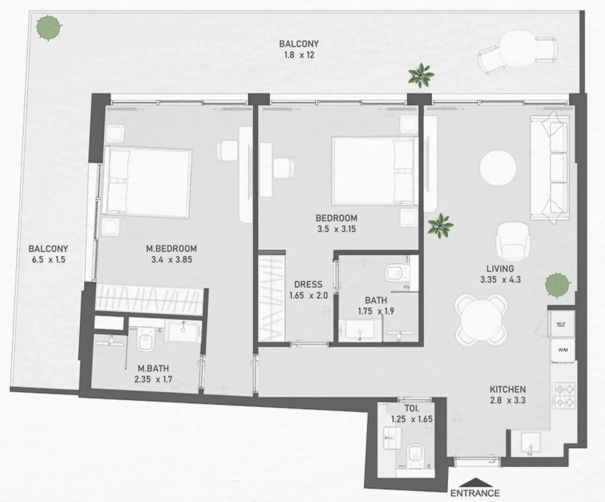 Ayami Residence — планировка 2 BR Type V