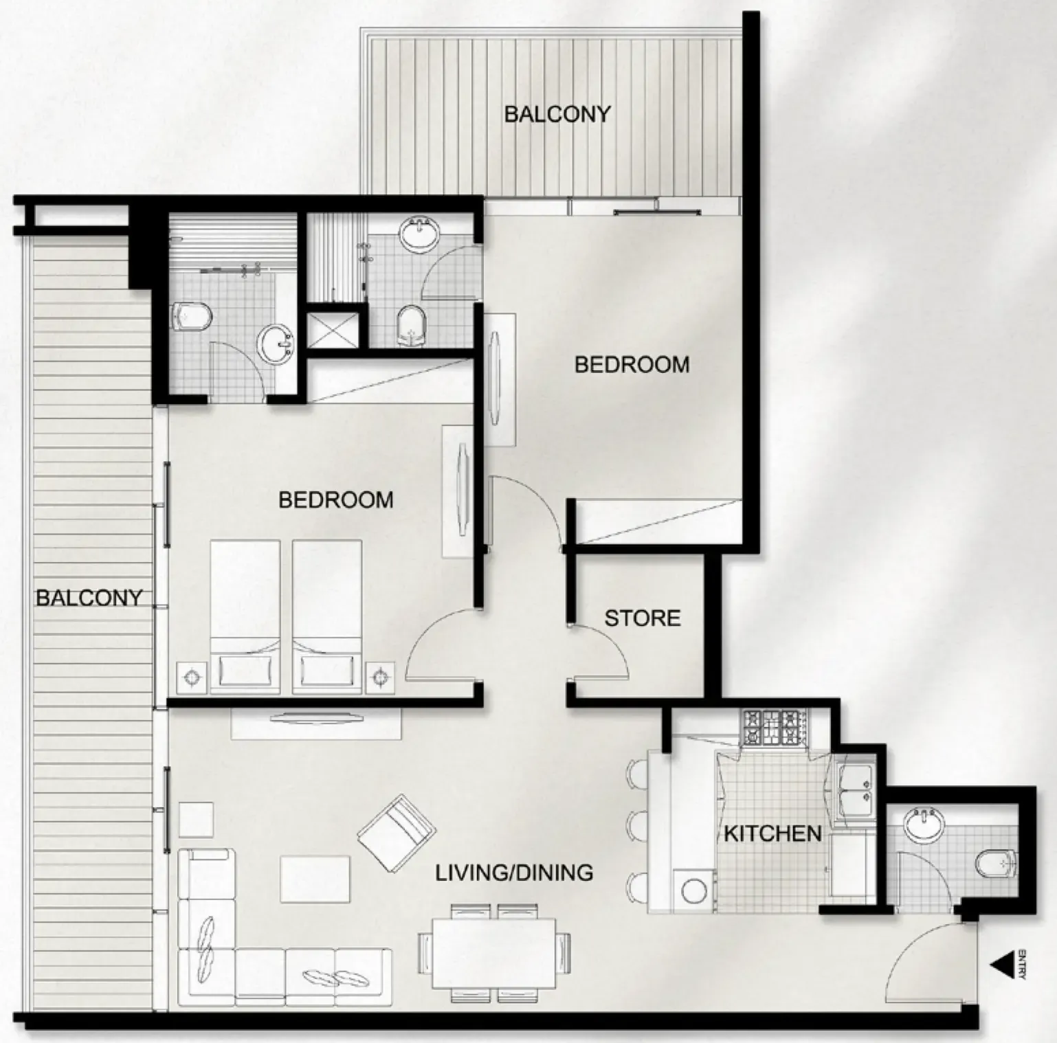 AYAT Parkview — планировка 2 BR Type A