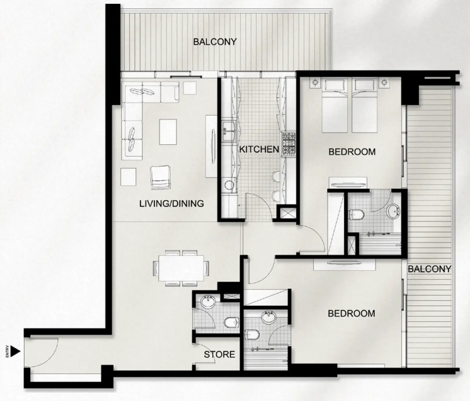 AYAT Parkview — планировка 2 BR Type I