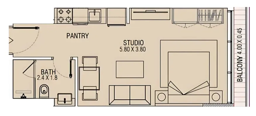 Brand Centro — планировка 0 BR Type B