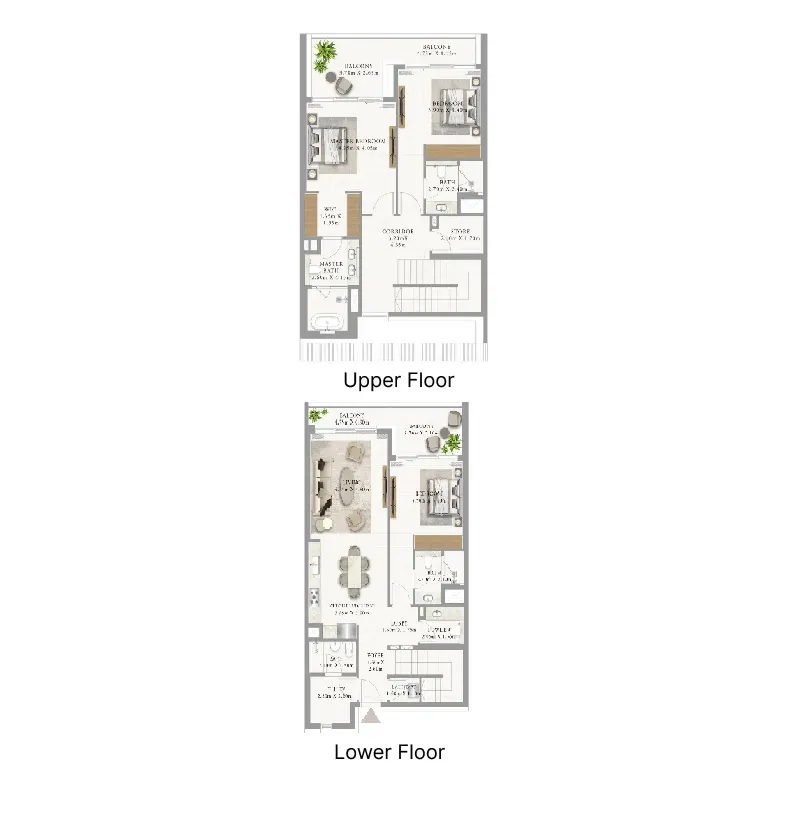 Address Residences Al Marjan Island — планировка 3 BR Type A