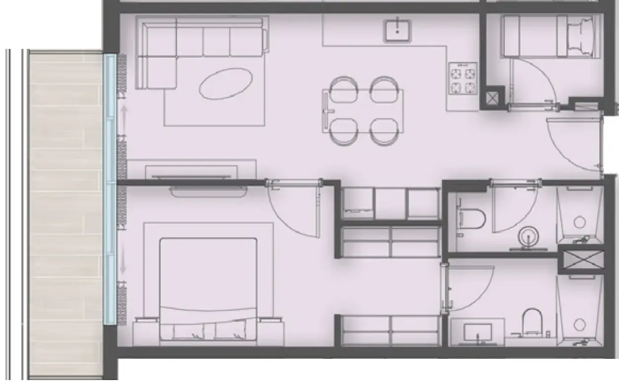 Enre Residence by Imtiaz — планировка 1 BR Type A