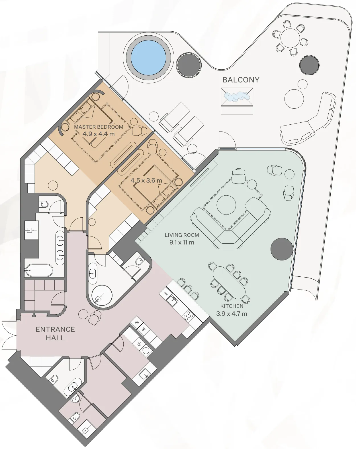 Eywa — планировка 2 BR Type C