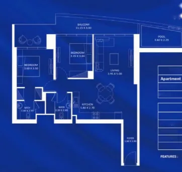 Fashionz — планировка 2 BR Type B