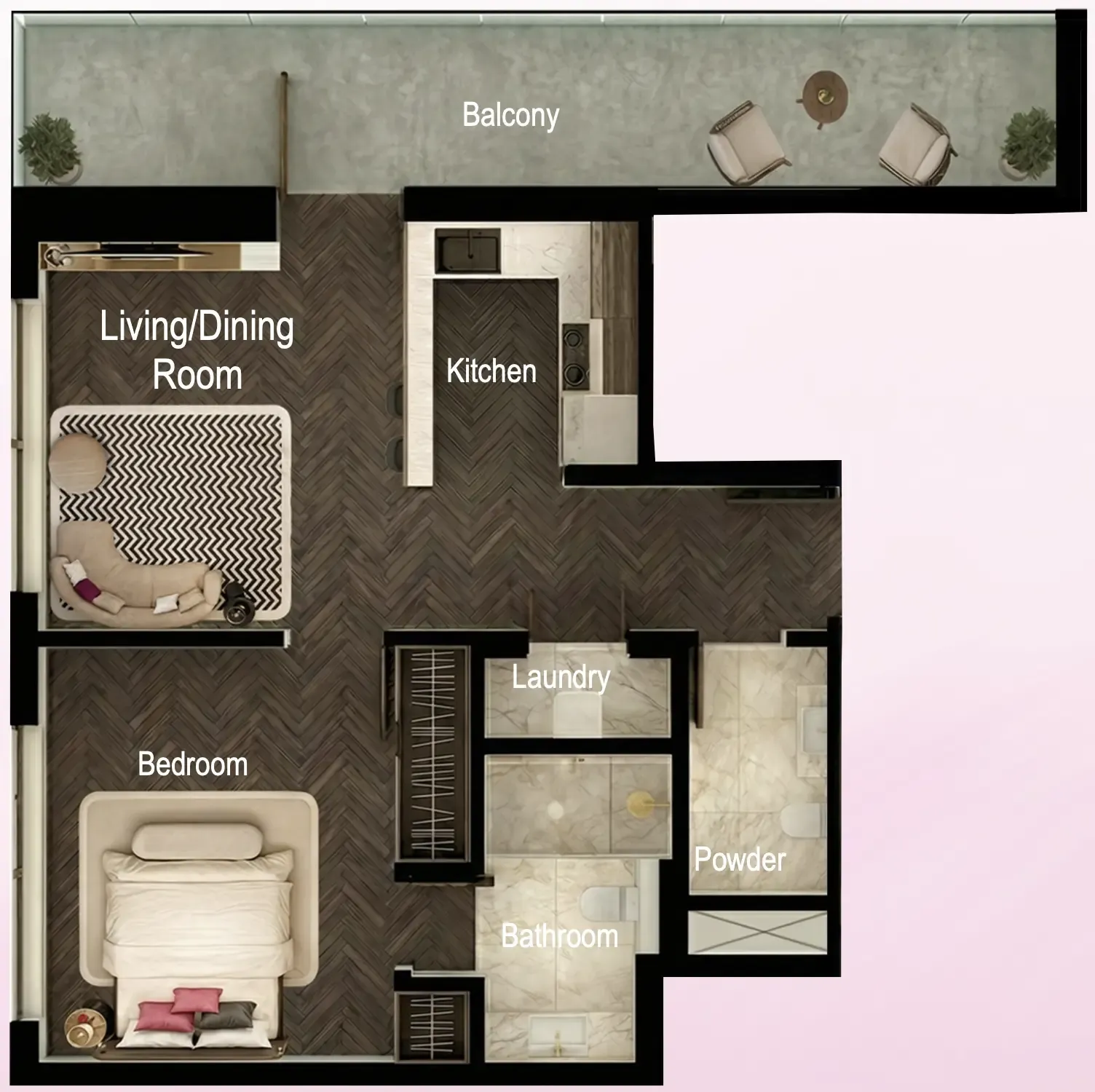 Fauchon Residences — планировка 1 BR Type B