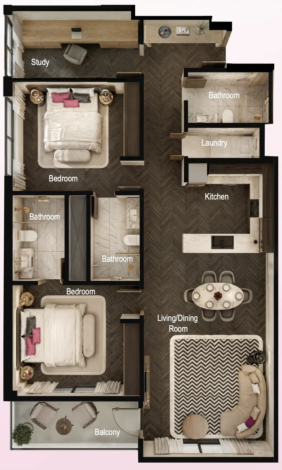 Fauchon Residences — планировка 2 BR Type A