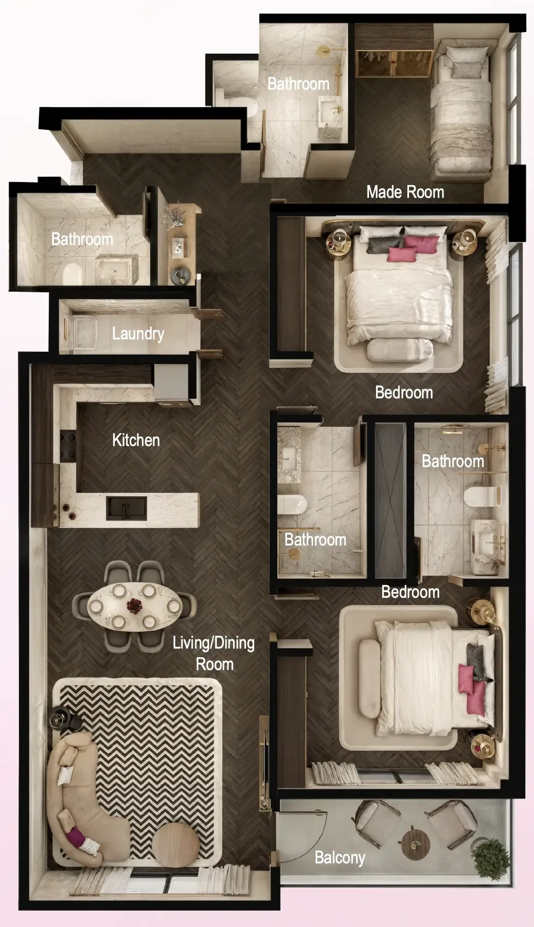 Fauchon Residences — планировка 2 BR Type B