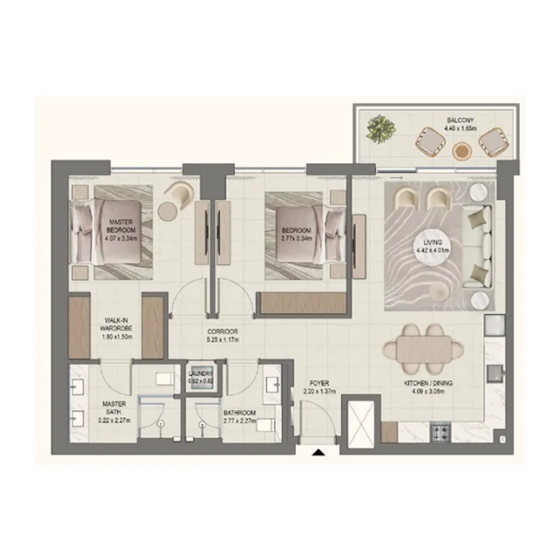 Golf Fields — планировка 2BR_Typical