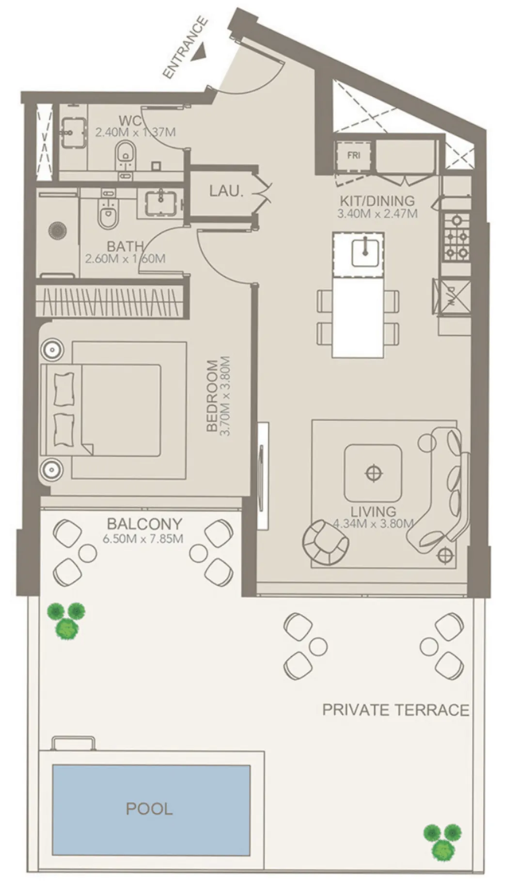 Golf Grove by Regent — планировка 1 BR Type A