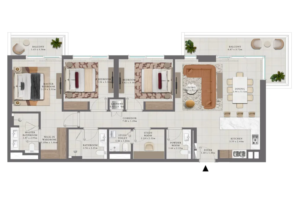 Golf Trails — планировка 3BR Typical Unit