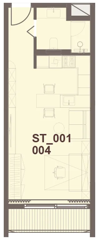 J-Haus Residence — планировка 0BR Type 001