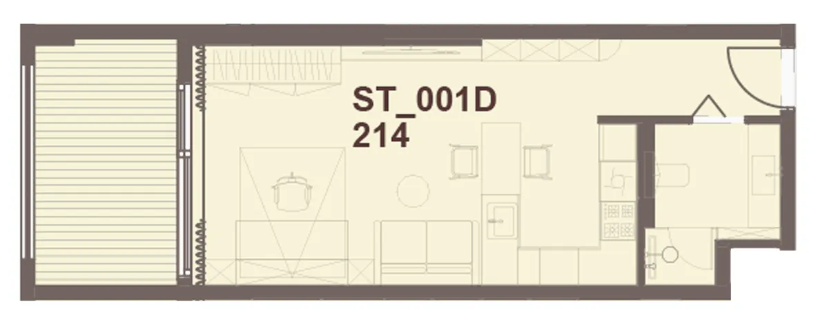 J-Haus Residence — планировка 0BR Type 001D