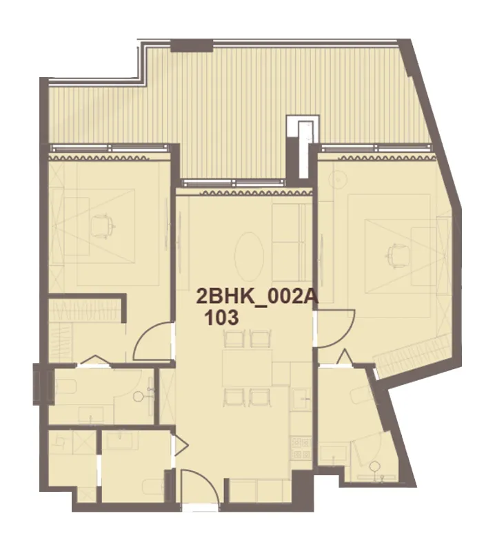 J-Haus Residence — планировка 2BR Type 002A