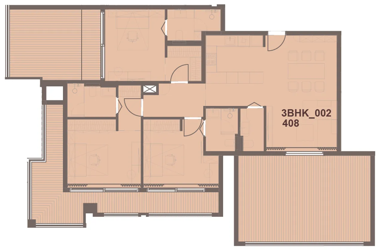 J-Haus Residence — планировка 3BR Type 002