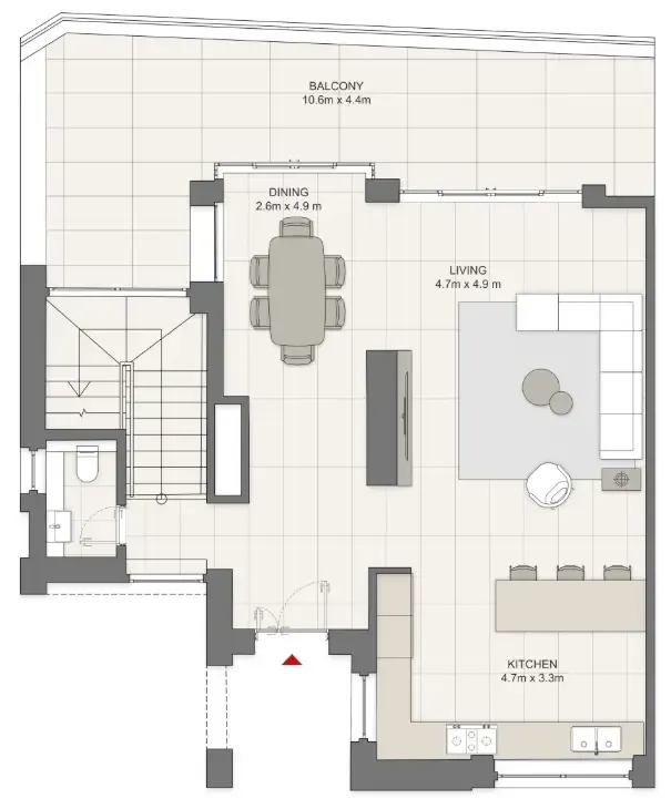LIV Waterside — планировка 3 BR Type A