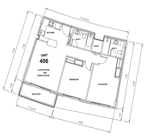 Majestique Residence 2 — планировка 2 BR Type A