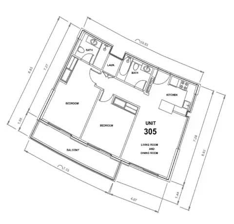 Majestique Residence 2 — планировка 2 BR Type B