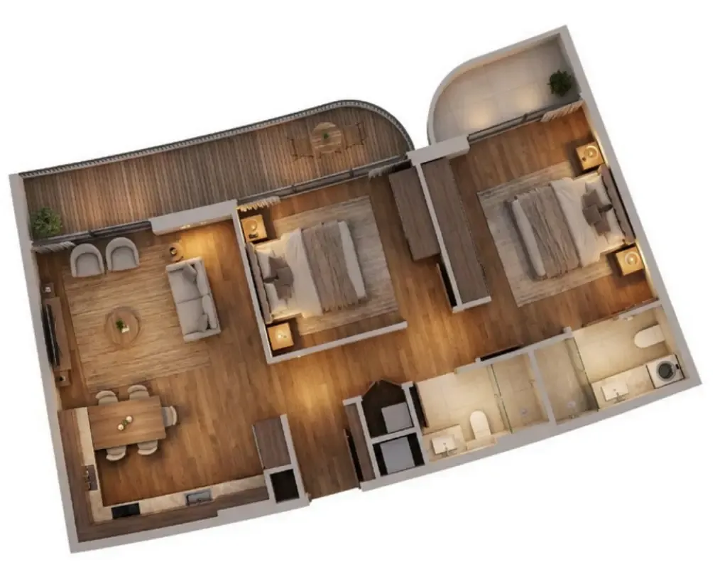 Manarina by Zenith — планировка 2 BR Type A