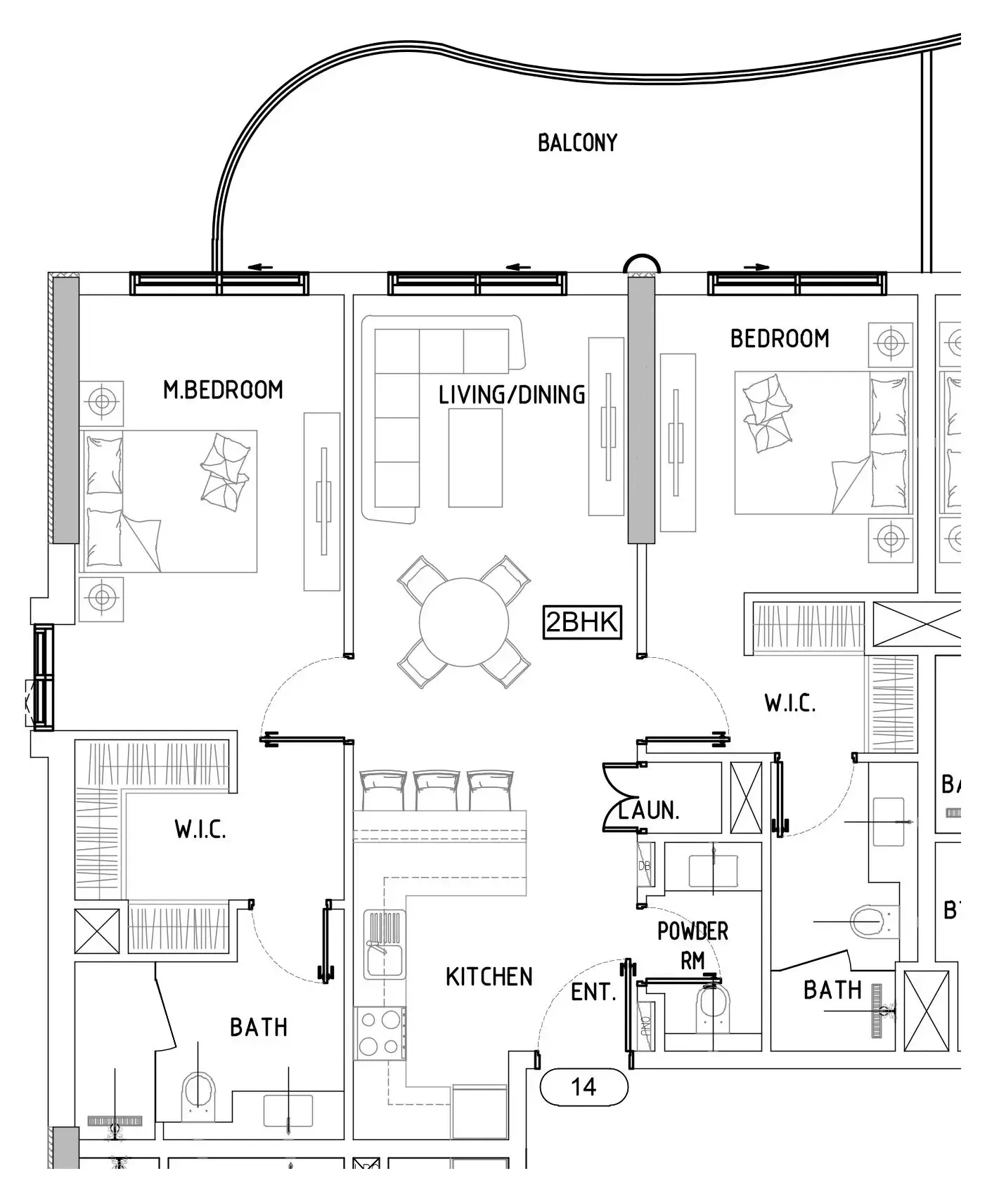 Damac Lagoons Views Phase 3 — планировка 2 BR Type A