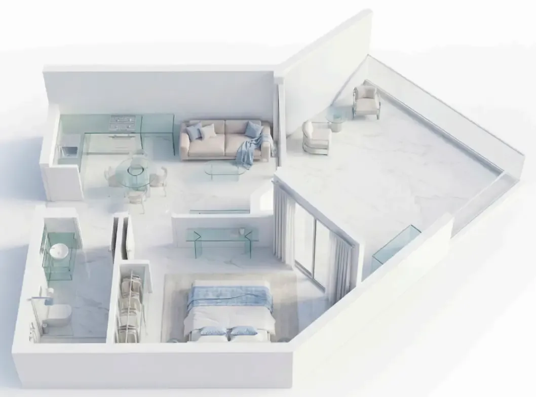 Ice Beach — планировка 1 BR Type E