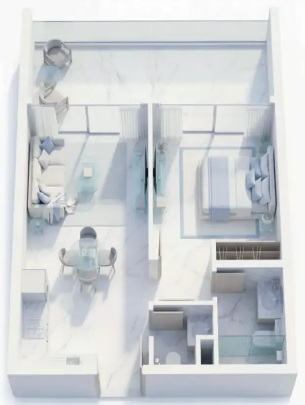 Ice Beach — планировка 1 BR Type V