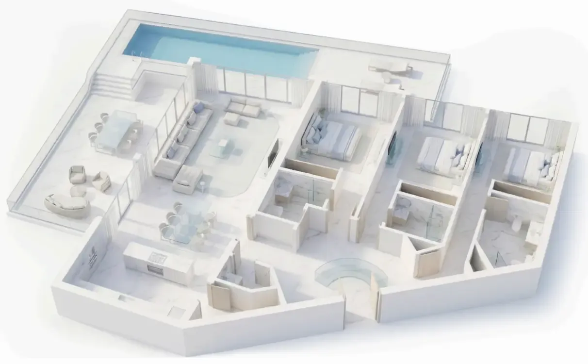 Ice Beach — планировка 3 BR Sky Villa
