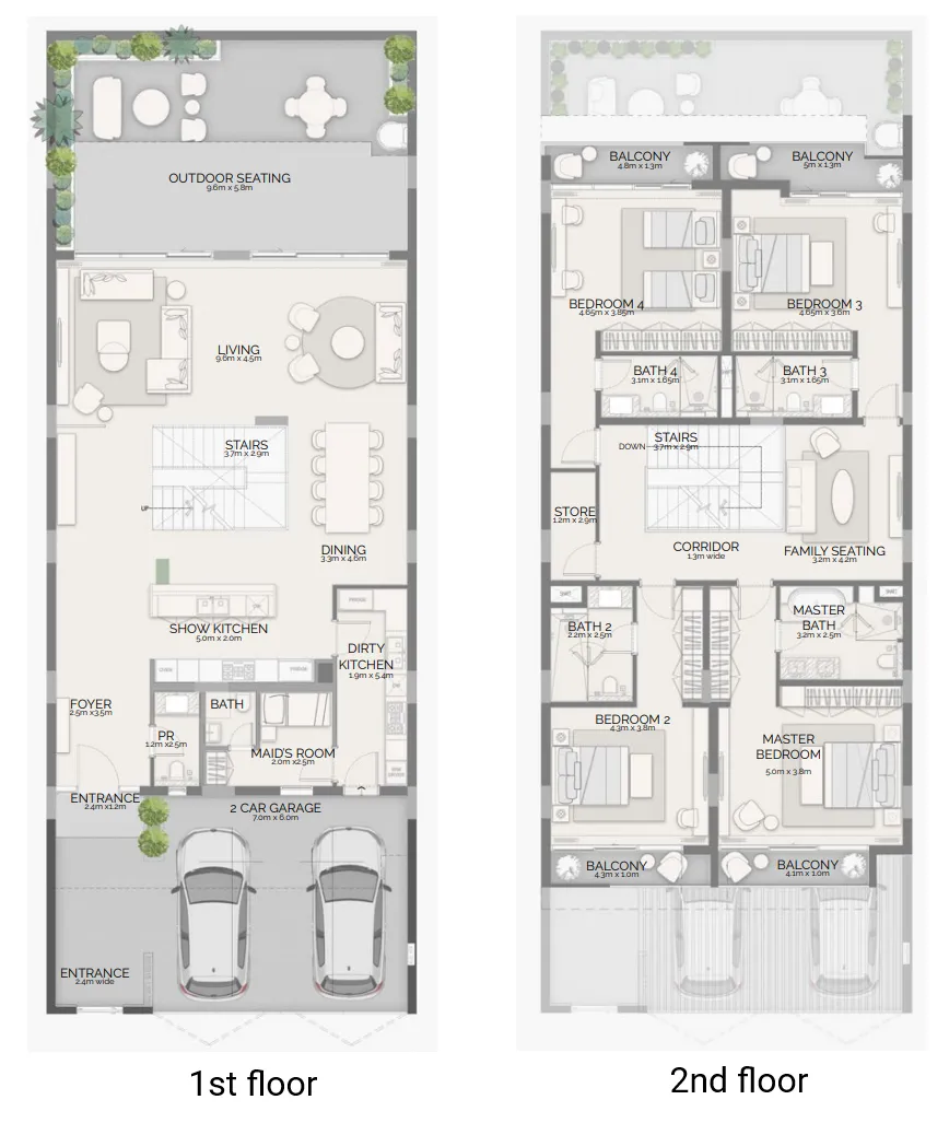 Pinewood Estate Homes — планировка Таунхаус · 4 спальни