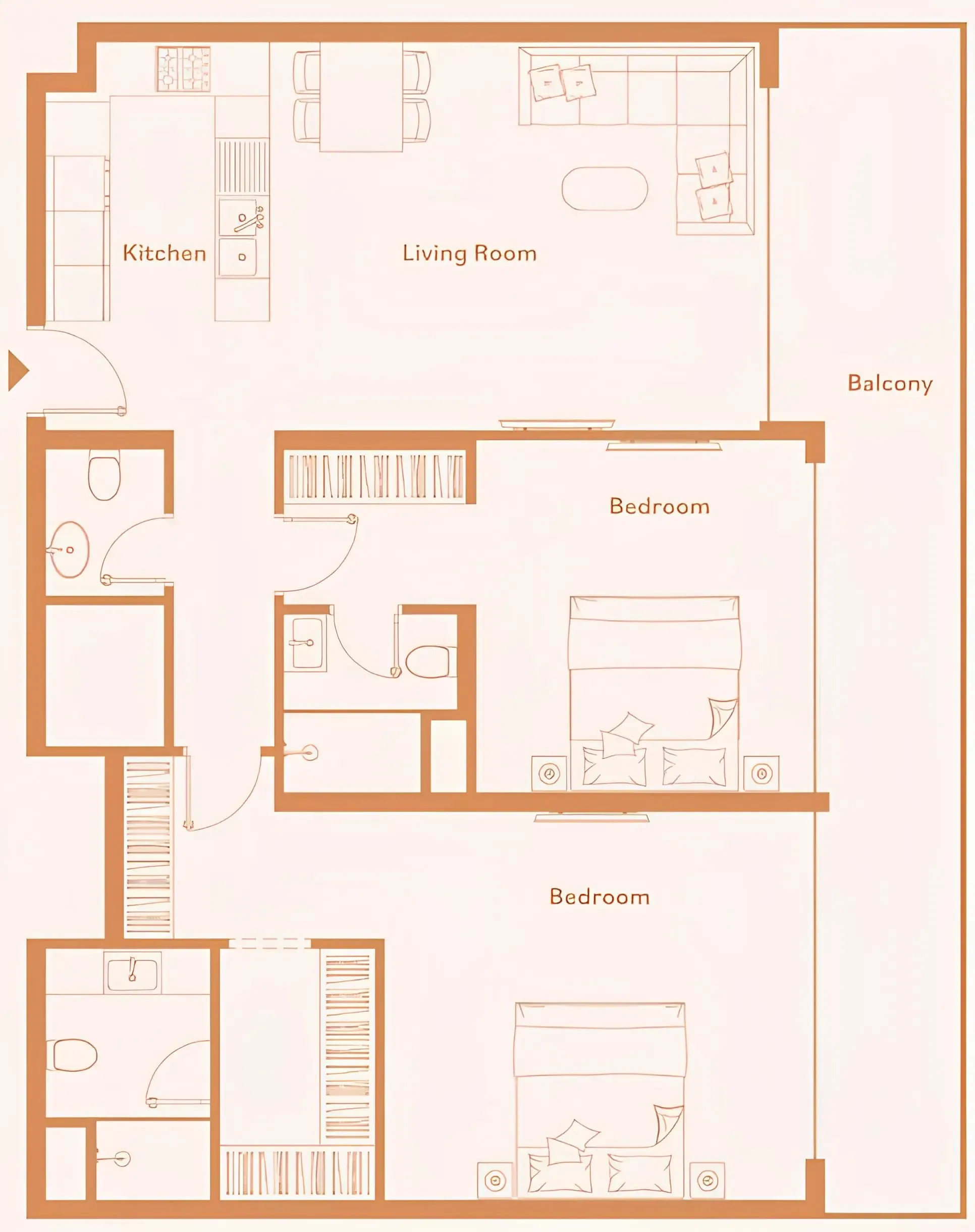Luma Park Views — планировка 2 BR Type A