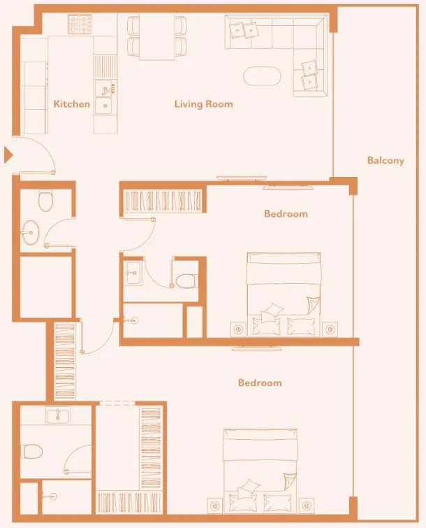 Luma Park Views — планировка 2 BR Type B