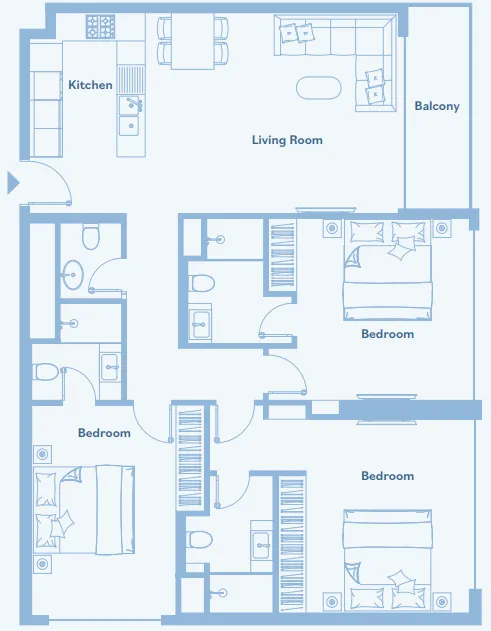 Luma Park Views — планировка 3 BR Type D