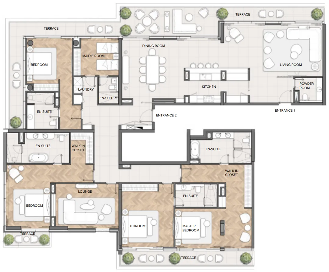 Residences Du Port Autograph Collection — планировка 4 BR Type A