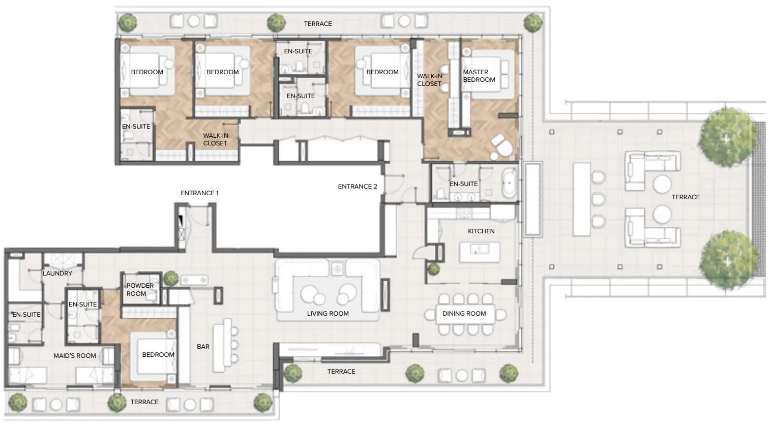 Residences Du Port Autograph Collection — планировка 5 BR Type A