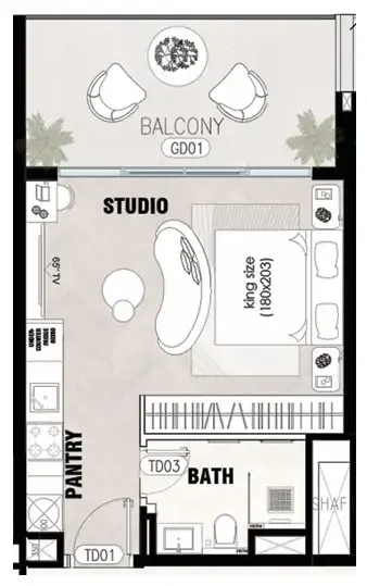 Solcasa Residence — планировка 0 BR Type B