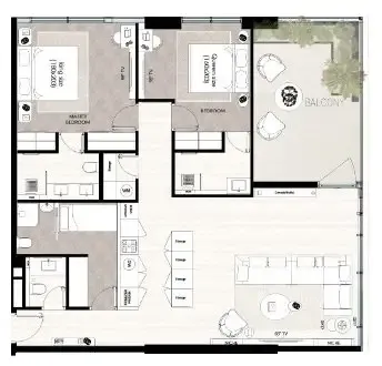Solcasa Residence — планировка 2 BR Type A