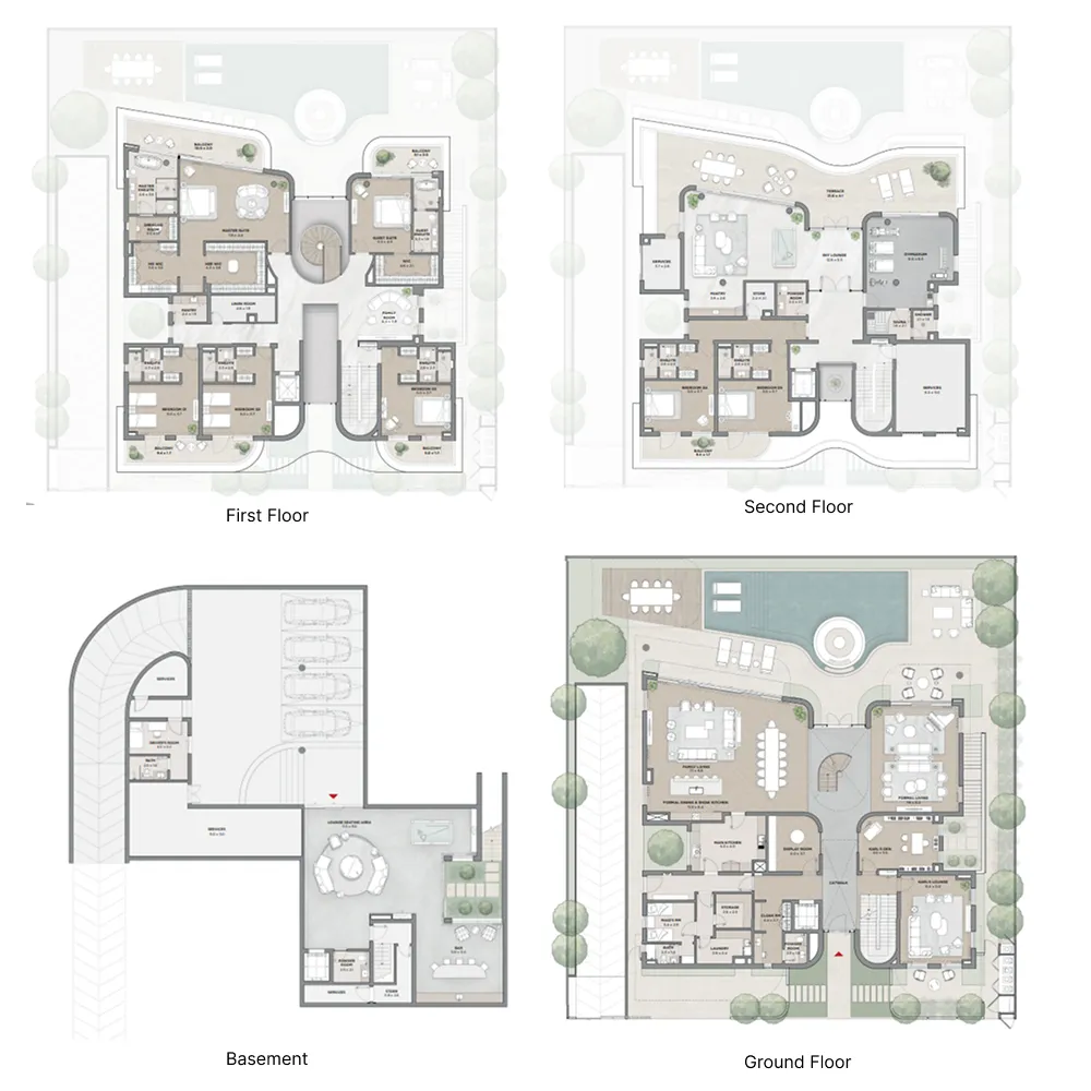 Taraf Karl Lagerfeld Villas — планировка 7br villa 21-23