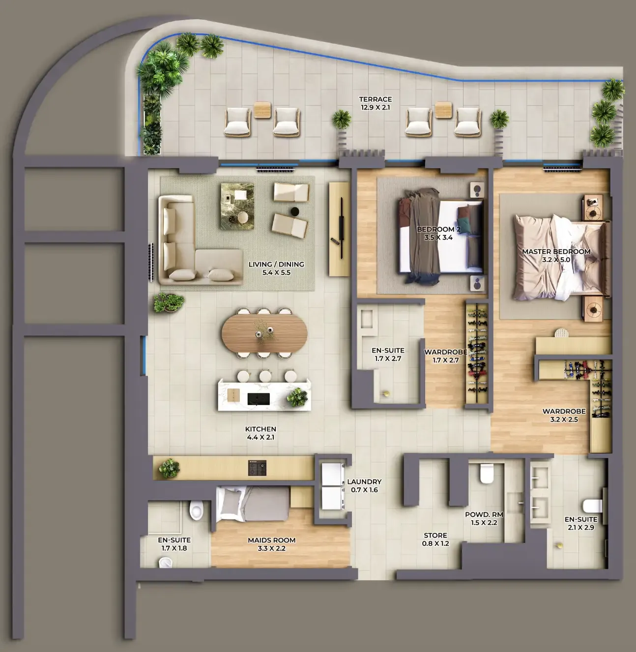 The Cape — планировка 2 BR Type B
