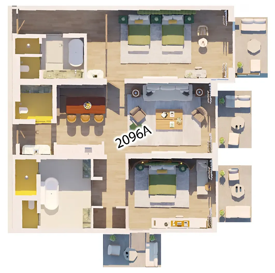 The Heart of Europe – Portofino — планировка 2 BR Type A