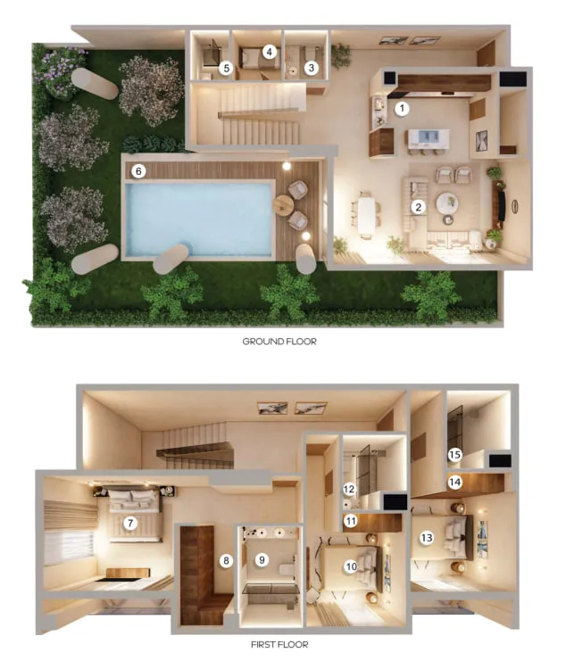 Tivanno Residence — планировка 3BR Dup