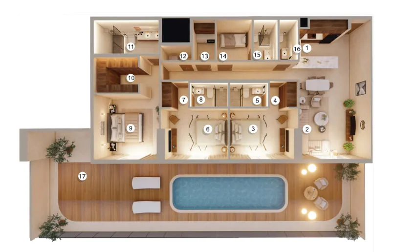 Tivanno Residence — планировка 3 BR Type A