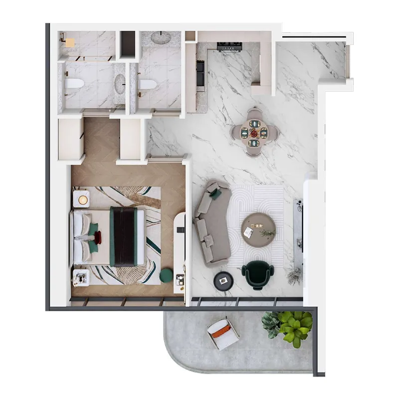 Vega — планировка 1 BR Type 1