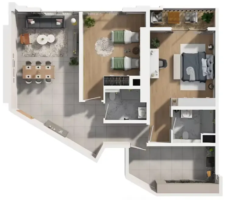 Barajeel Towers — планировка 2 BR Type KE