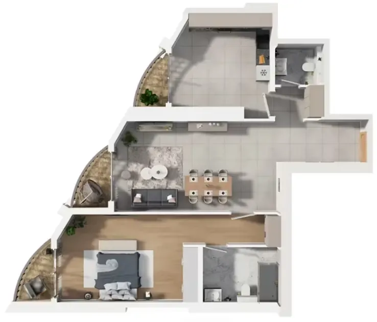 Barajeel Towers — планировка 1 BR Type AF